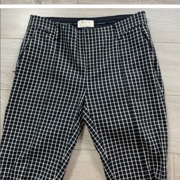 Anthropologie Essential Slim Grid Ankle Trouser Pants - Picture 3 of 4
